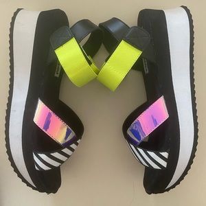 Dirty Laundry multi colored platform sandal